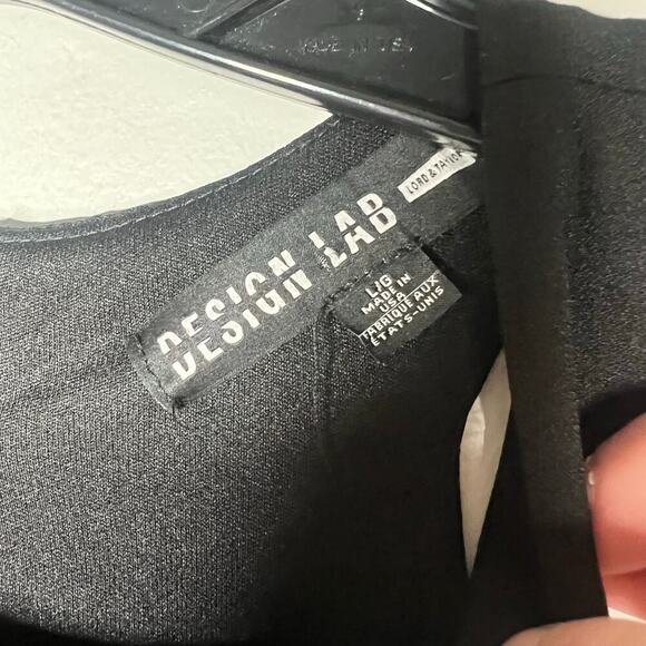 Design Lab Women's Black Jumpsuit Size Large Sleeveless Layered Pockets Flowy - Picture 5 of 10